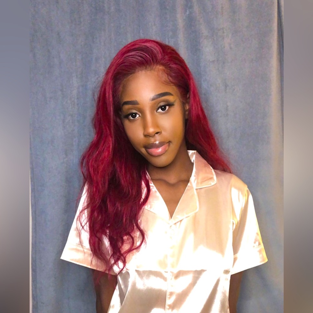 Burgundy lace front wig